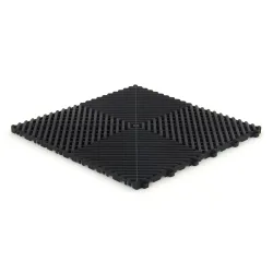 Dalle de garage clipsable - Noir - Effet Damier, Polypropylène 40x40cm