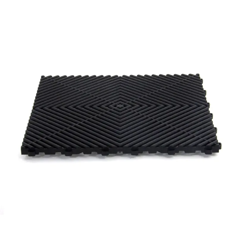 Dalle de garage clipsable - Noir - Effet Damier, Polypropylène 40x40cm
