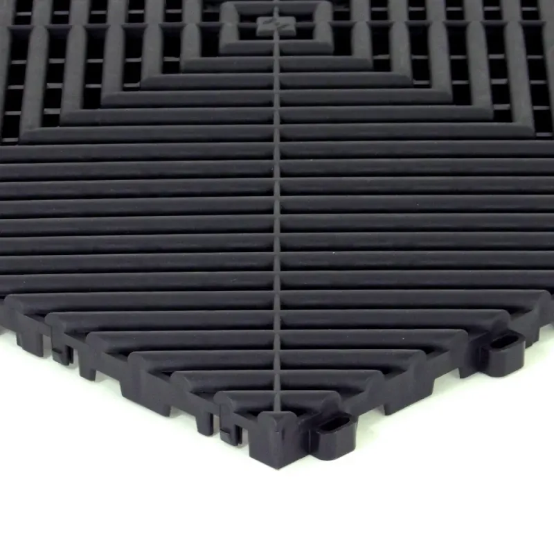 Dalle de garage clipsable - Noir - Effet Damier, Polypropylène 40x40cm