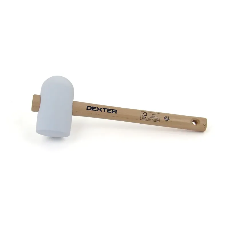 Maillet caoutchouc blanc avec manche bois - CLIC and dalle