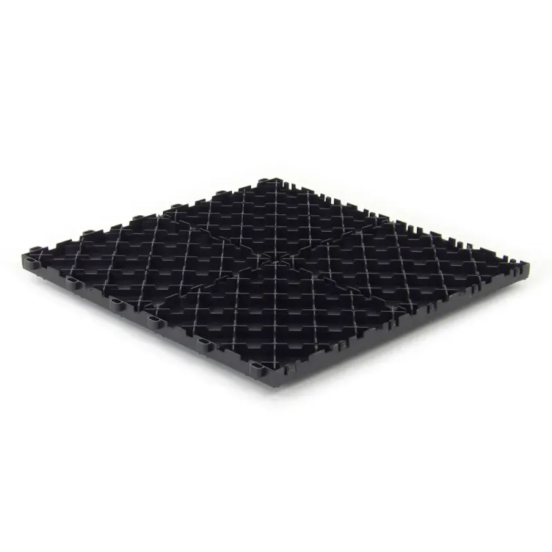 Dalle de sol clipsable DIAMOND - NOIR - Effet tôle larmée - Polypropylène - 40x40cm