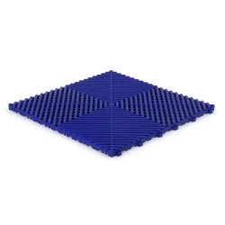 Dalle de garage clipsable – Bleu Foncé – Effet Damier, Polypropylène 40x40cm