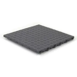 Dalle de sol clipsable DALL-GRIP - GRIS ANTHRACITE - Effet tôle larmée - Polypropylène - 40x40cm