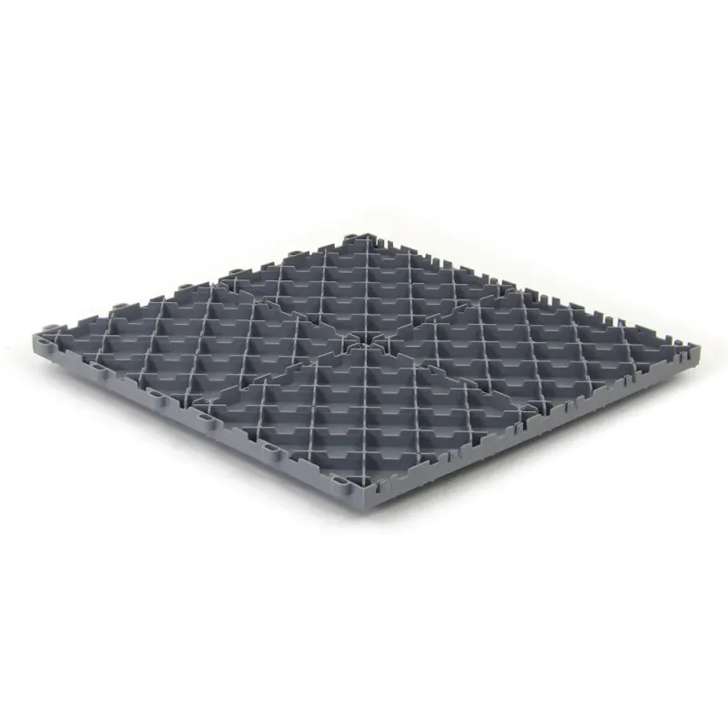Dalle de sol clipsable DALL-GRIP - GRIS CLAIR - Effet tôle larmée - Polypropylène - 40x40cm