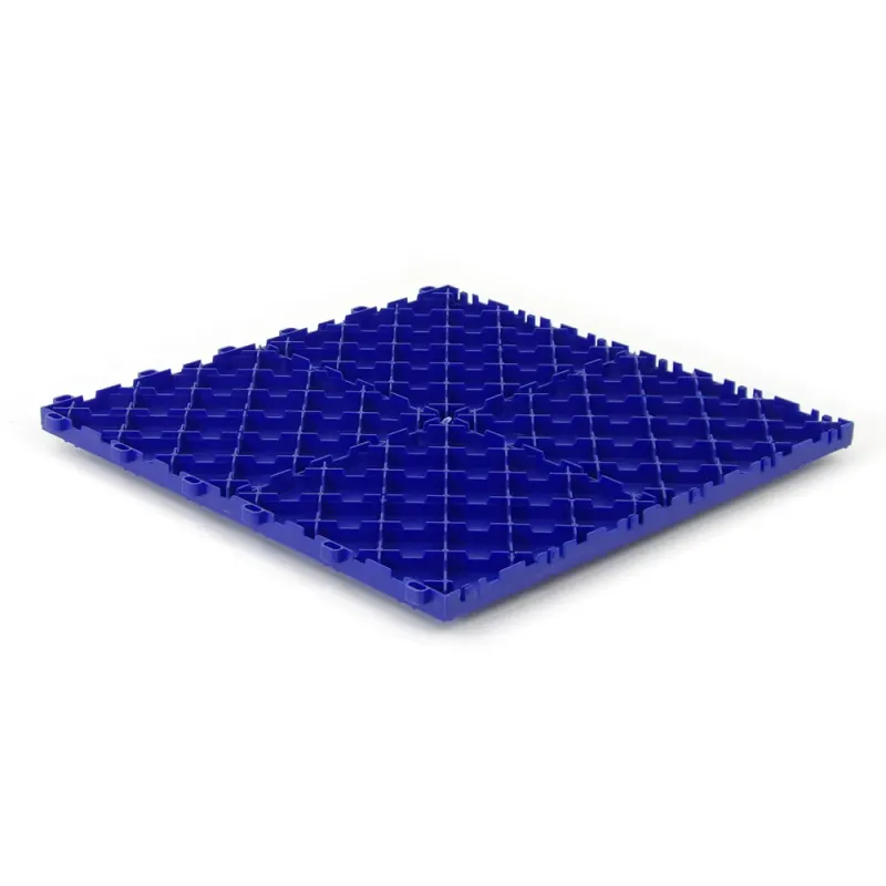 Dalle de sol clipsable DIAMOND - BLEU FONCE - Effet tôle larmée - Polypropylène - 40x40cm