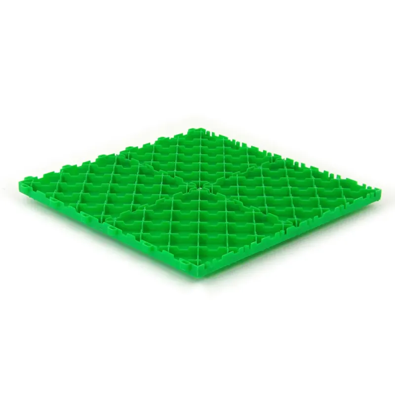 Dalle de sol clipsable DALL-GRIP - VERT - Effet tôle larmée - Polypropylène - 40x40cm