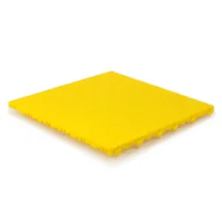 Dalle de sol clipsable DALL-GRIP - JAUNE - Effet tôle larmée - Polypropylène - 40x40cm