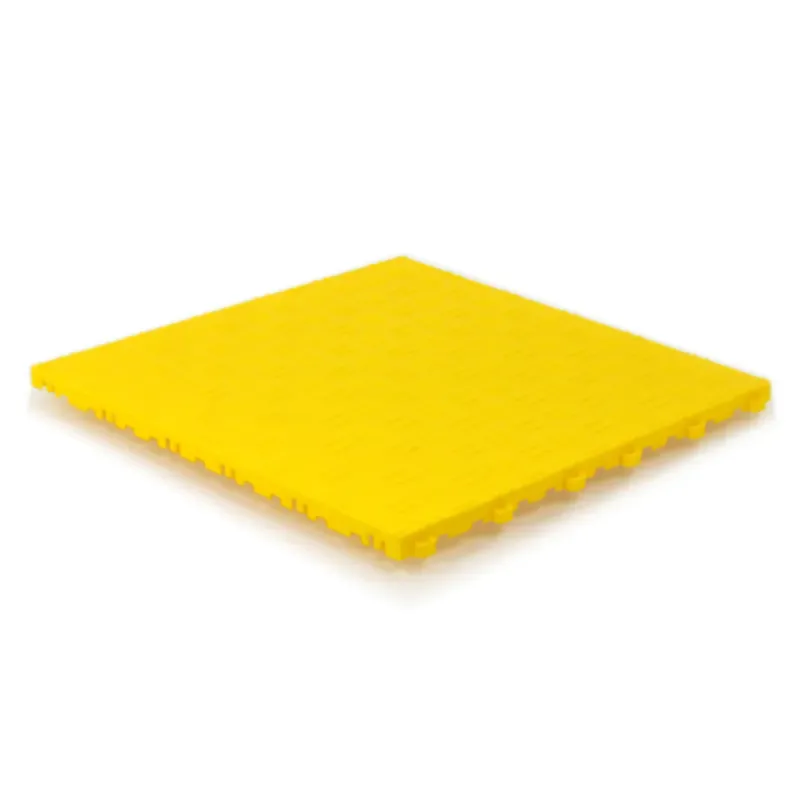 Dalle de sol clipsable DIAMOND - JAUNE - Effet tôle larmée - Polypropylène - 40x40cm