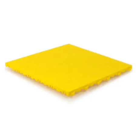 Dalle de sol clipsable DIAMOND - JAUNE - Effet tôle larmée - Polypropylène - 40x40cm