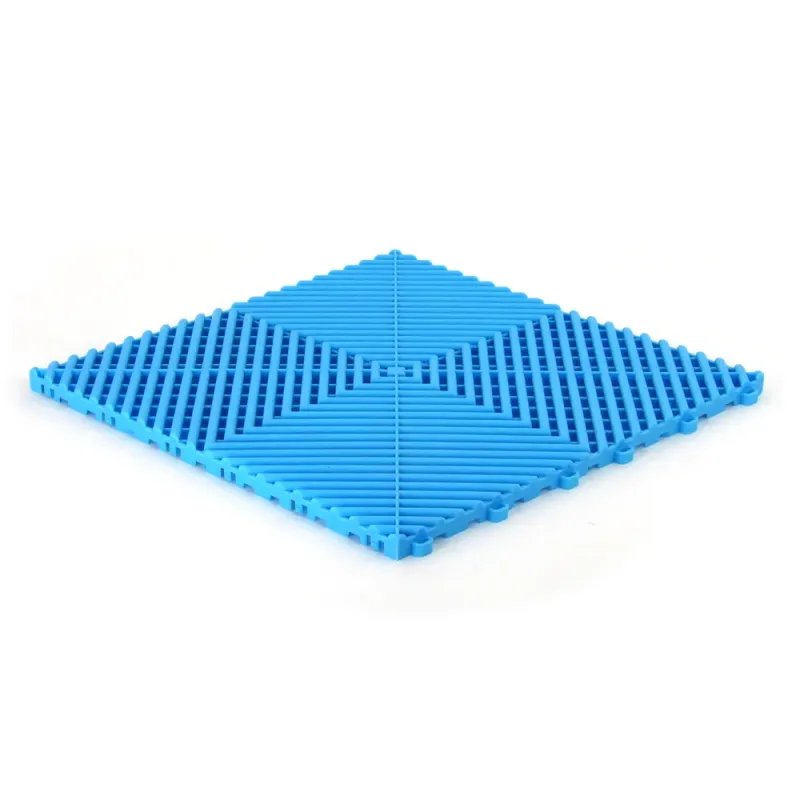 Dalle de garage clipsable CLASSIC – Bleu Clair – Effet Damier, Polypropylène 40x40cm