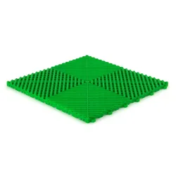 Dalle de garage clipsable – Vert – Effet Damier, Polypropylène 40x40cm