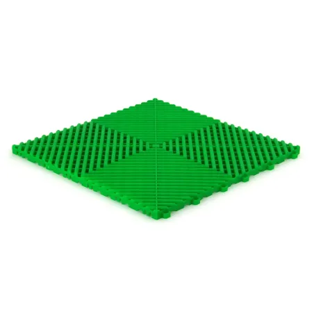 Dalle de garage clipsable – Vert – Effet Damier, Polypropylène 40x40cm
