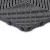 Dalle clipsable ajourée série DALL-PLANE - pour terrasse ou garage - Gris anthracite - Effet Damier, surface plate 40x40cm