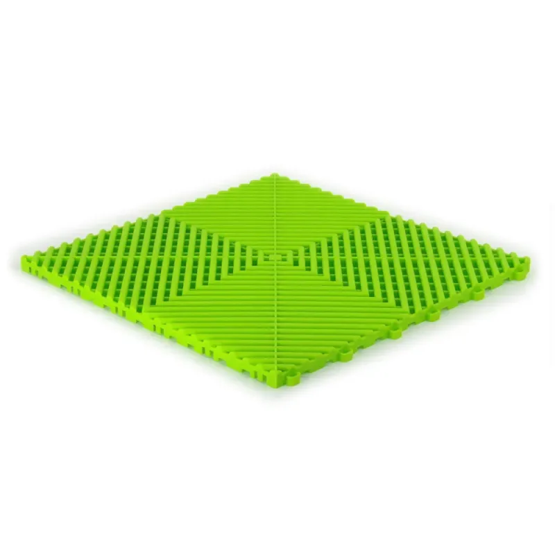 Dalle de garage clipsable – Vert Vif – Effet Damier, Polypropylène 40x40cm