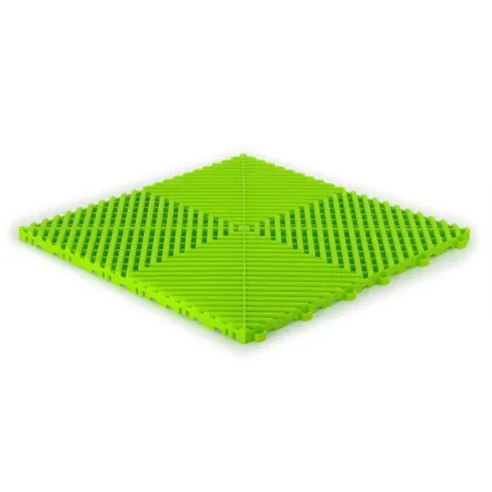 Dalle de garage clipsable – Vert Vif – Effet Damier, Polypropylène 40x40cm