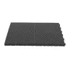 Dalle clipsable ajourée série DALL-PLANE - pour terrasse ou garage - Noir - Effet Damier, surface plate 40x40cm
