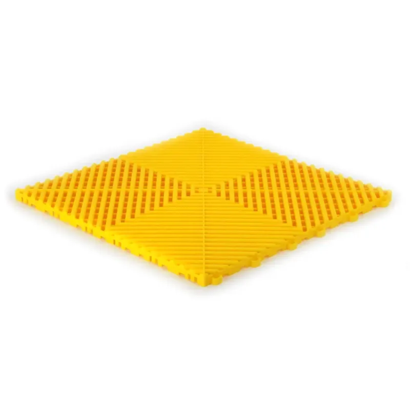 Dalle de garage clipsable CLASSIC – Jaune – Effet Damier, Polypropylène 40x40cm