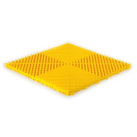 Dalle de garage clipsable CLASSIC – Jaune – Effet Damier, Polypropylène 40x40cm