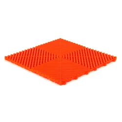 Dalle de garage clipsable CLASSIC – Orange – Effet Damier, Polypropylène 40x40cm