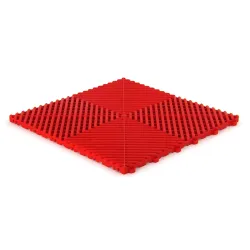 Dalle de garage clipsable CLASSIC – Rouge – Effet Damier, Polypropylène 40x40cm