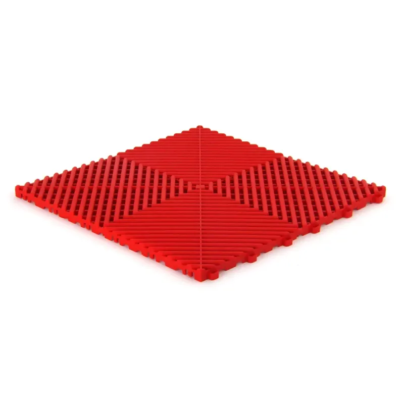 Dalle de garage clipsable CLASSIC – Rouge – Effet Damier, Polypropylène 40x40cm