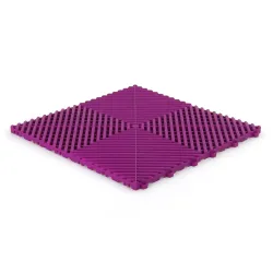 Dalle de garage clipsable CLASSIC – Violet – Effet Damier, Polypropylène 40x40cm