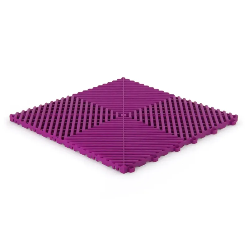 Dalle de garage clipsable CLASSIC – Violet – Effet Damier, Polypropylène 40x40cm