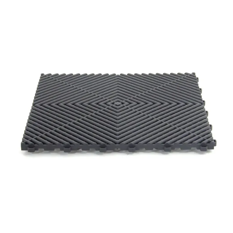 Dalle de garage clipsable - Gris Anthracite - Effet Damier, Polypropylène 40x40cm