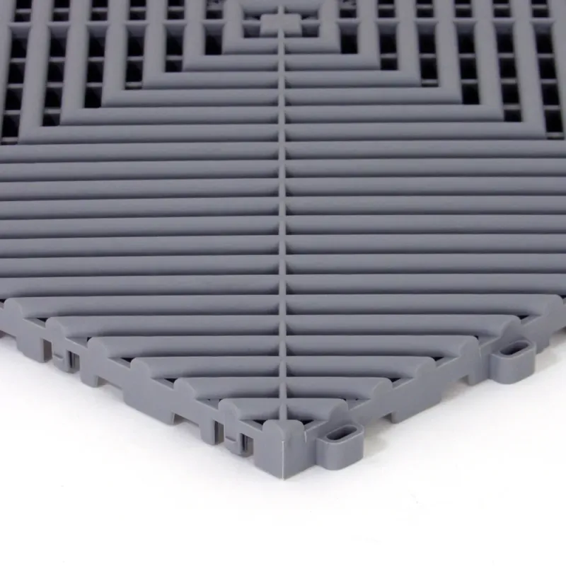 Dalle de garage clipsable - Gris clair - Effet Damier, Polypropylène 40x40cm