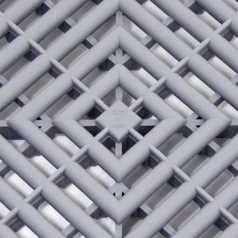 Dalle de garage clipsable - Gris clair - Effet Damier, Polypropylène 40x40cm