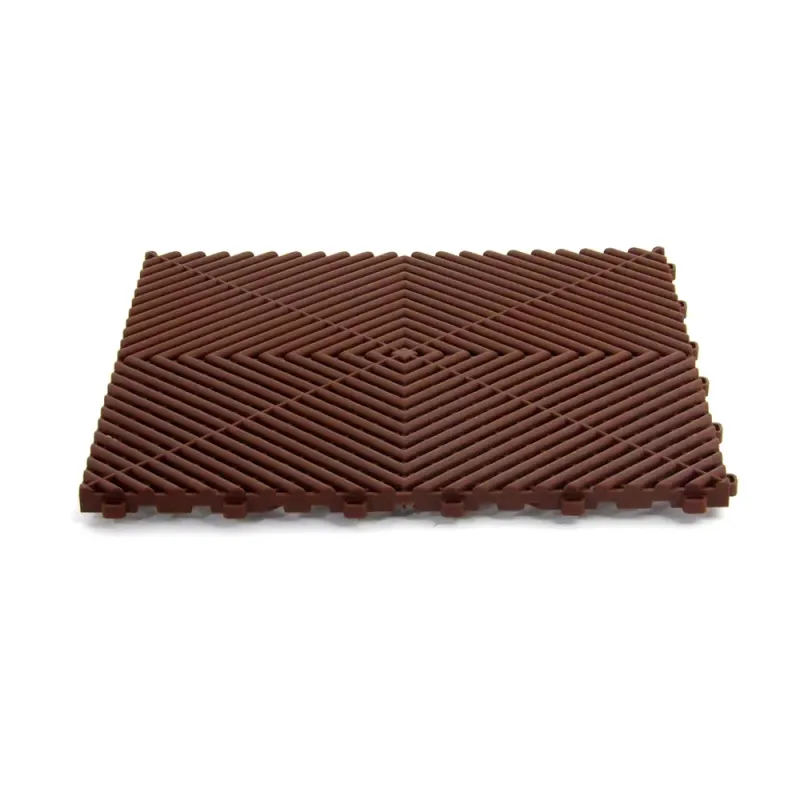Dalle de garage clipsable - Brun - Effet Damier, Polypropylène 40x40cm