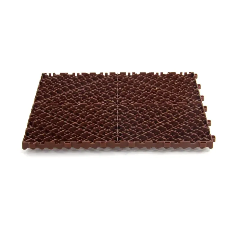 Dalle de garage clipsable - Brun - Effet Damier, Polypropylène 40x40cm