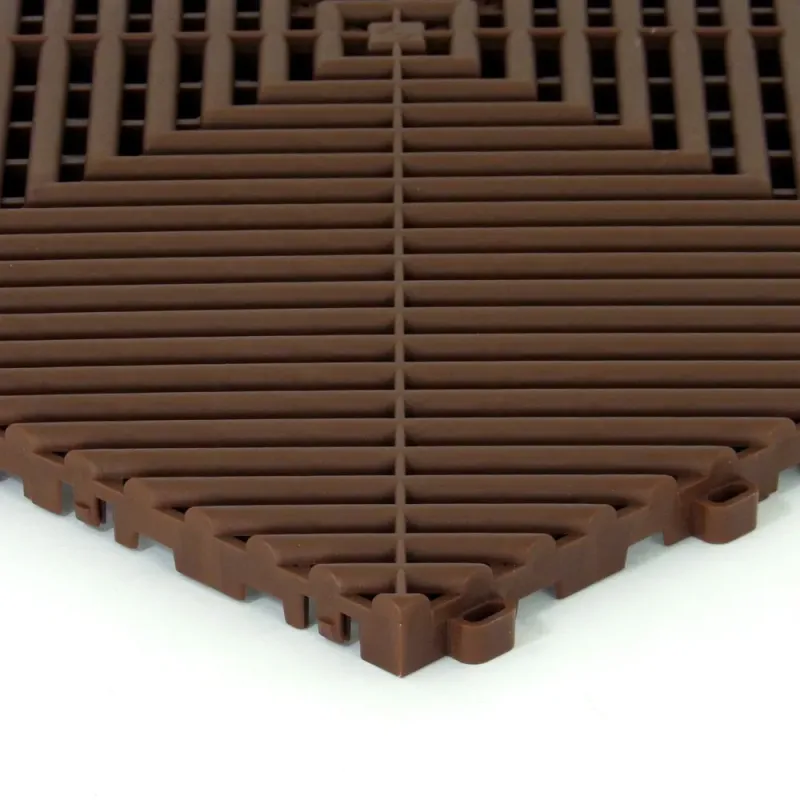 Dalle de garage clipsable - Brun - Effet Damier, Polypropylène 40x40cm