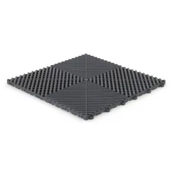 Dalle de garage clipsable - Gris Anthracite - Effet Damier, Polypropylène 40x40cm