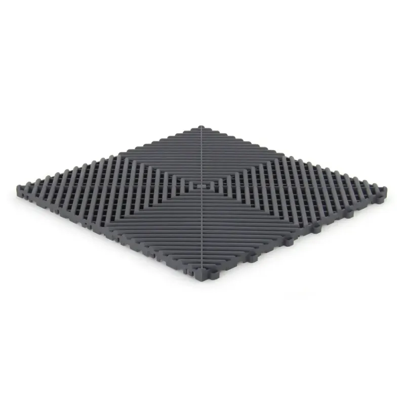 Dalle de garage clipsable - Gris Anthracite - Effet Damier, Polypropylène 40x40cm