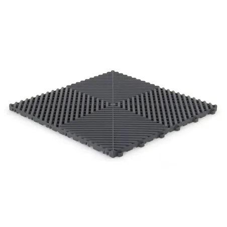 Dalle de garage clipsable - Gris Anthracite - Effet Damier, Polypropylène 40x40cm