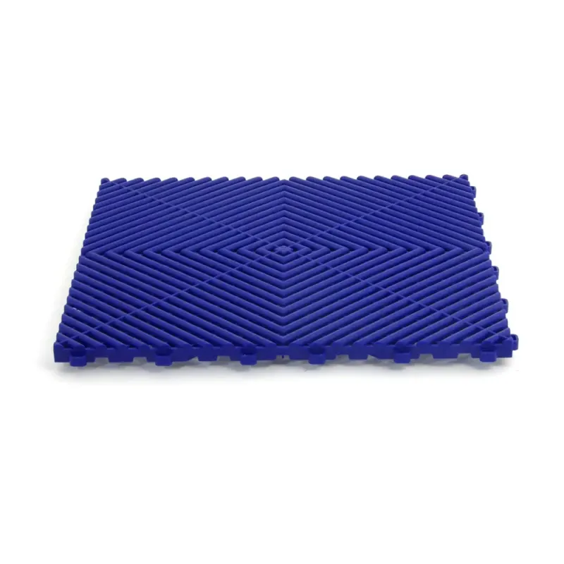 Dalle de garage clipsable – Bleu Foncé – Effet Damier, Polypropylène 40x40cm
