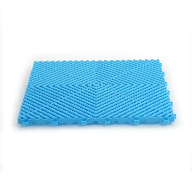 Dalle de garage clipsable CLASSIC – Bleu Clair – Effet Damier, Polypropylène 40x40cm