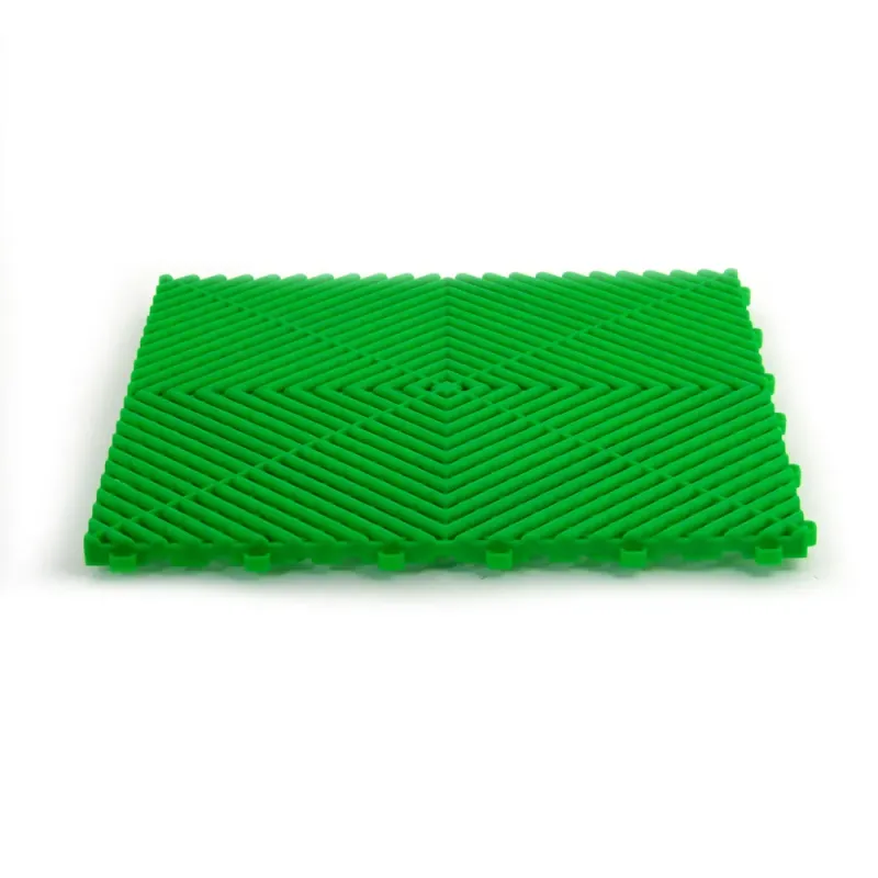 Dalle de garage clipsable – Vert – Effet Damier, Polypropylène 40x40cm