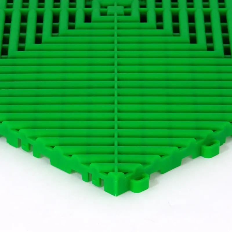 Dalle de garage clipsable – Vert – Effet Damier, Polypropylène 40x40cm