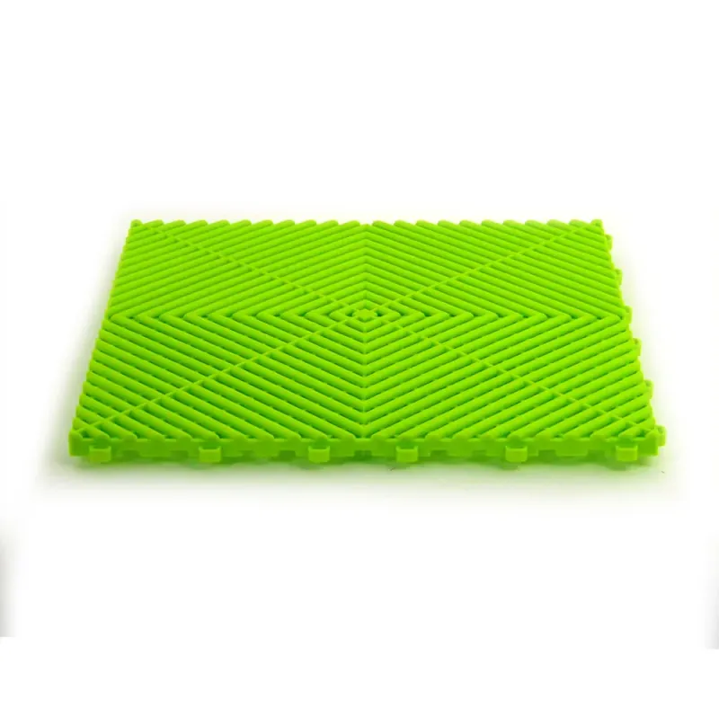 Dalle de garage clipsable – Vert Vif – Effet Damier, Polypropylène 40x40cm