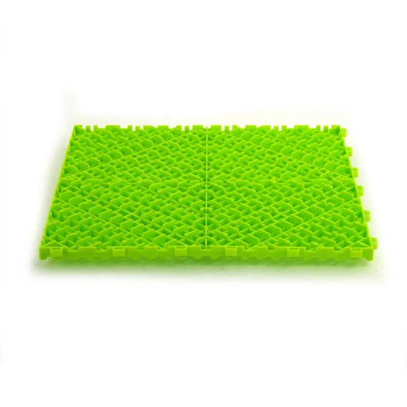 Dalle de garage clipsable – Vert Vif – Effet Damier, Polypropylène 40x40cm