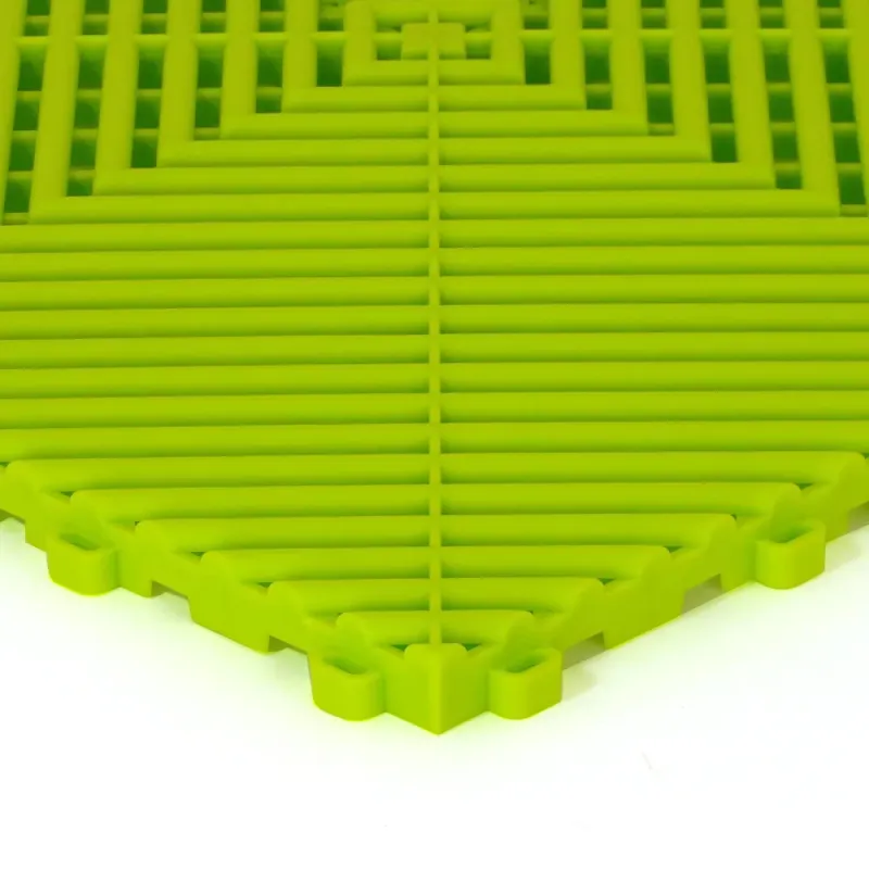 Dalle de garage clipsable – Vert Vif – Effet Damier, Polypropylène 40x40cm