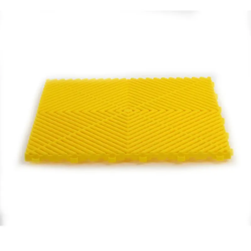 Dalle de garage clipsable CLASSIC – Jaune – Effet Damier, Polypropylène 40x40cm