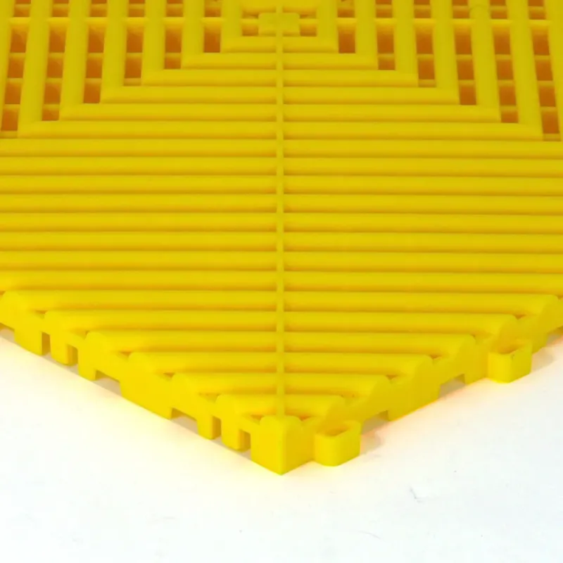 Dalle de garage clipsable CLASSIC – Jaune – Effet Damier, Polypropylène 40x40cm
