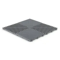 Dalle de garage clipsable - Gris clair - Effet Damier, Polypropylène 40x40cm