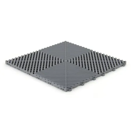 Dalle de garage clipsable - Gris clair - Effet Damier, Polypropylène 40x40cm
