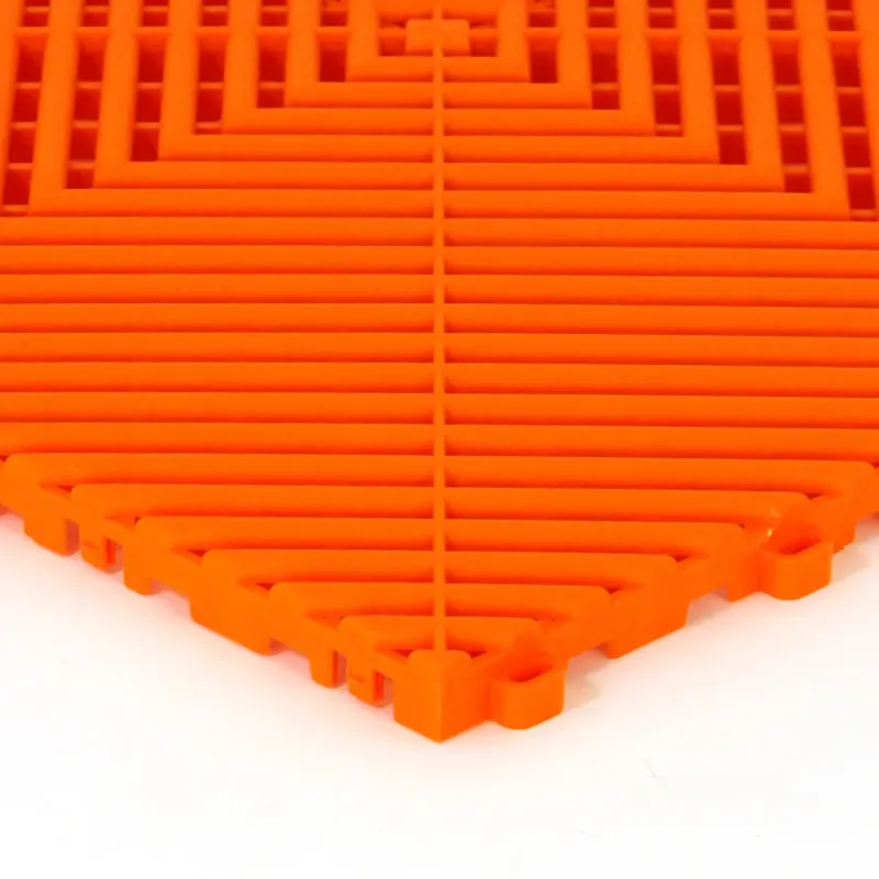 Dalle de garage clipsable CLASSIC – Orange – Effet Damier, Polypropylène 40x40cm