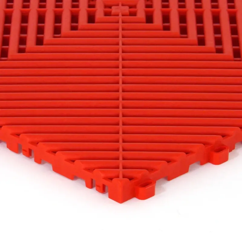 Dalle de garage clipsable CLASSIC – Rouge – Effet Damier, Polypropylène 40x40cm