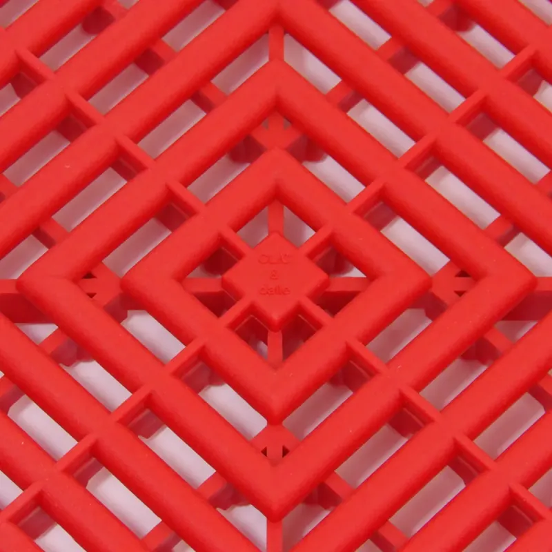 Dalle de garage clipsable CLASSIC – Rouge – Effet Damier, Polypropylène 40x40cm